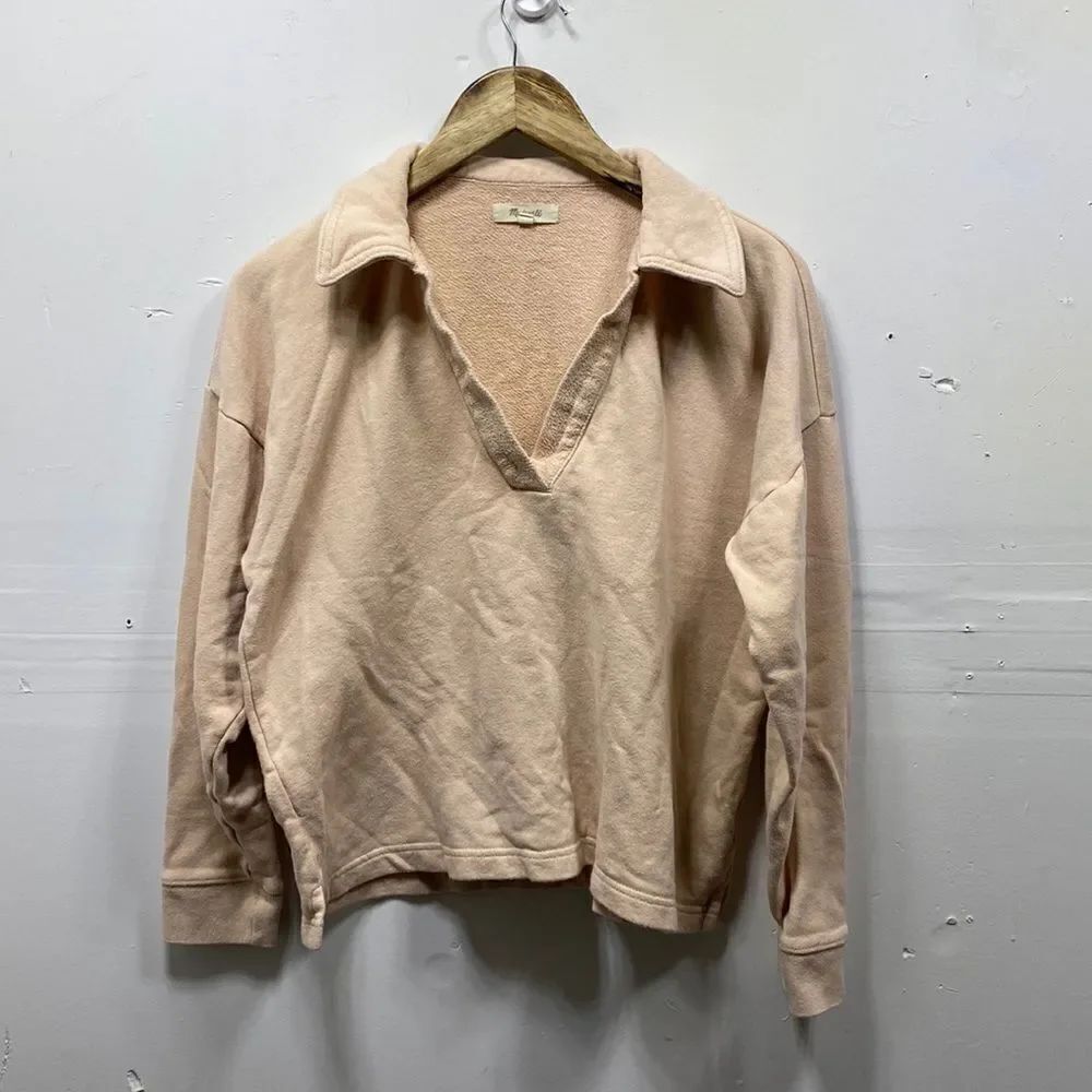 Madewell Cotton and Hemp Blend Collared Pullover XS
